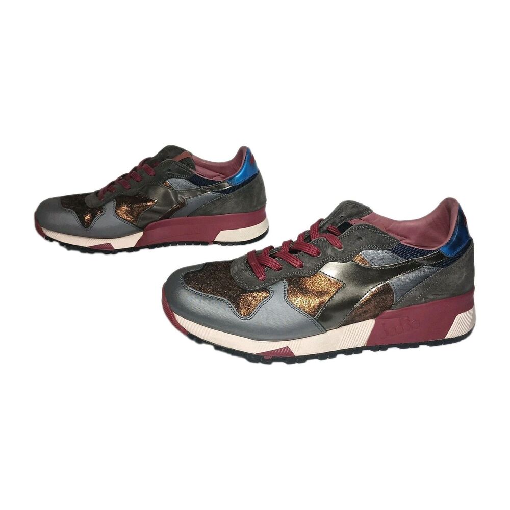Diadora Heritage Trident 90 Luxury Mens 11 Made in Italy Castle Rock Metallic